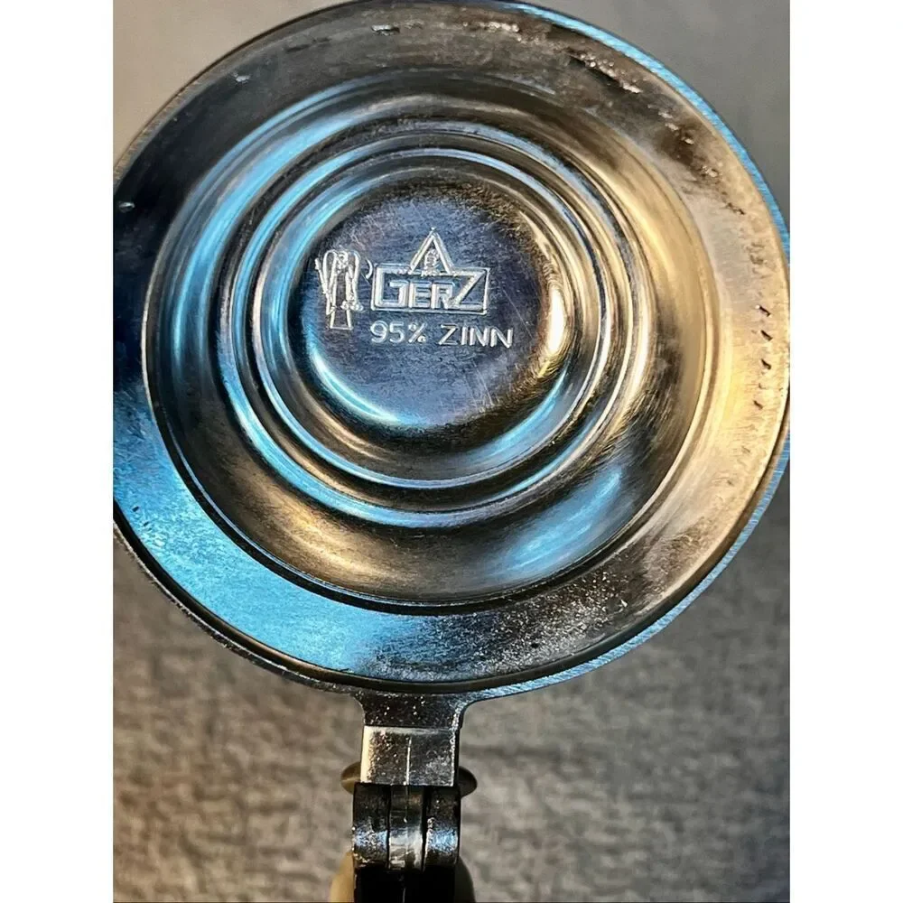 Vtg GERZ Germany Pewter Lidded Stein Features Moose Artwork By James A. Meager